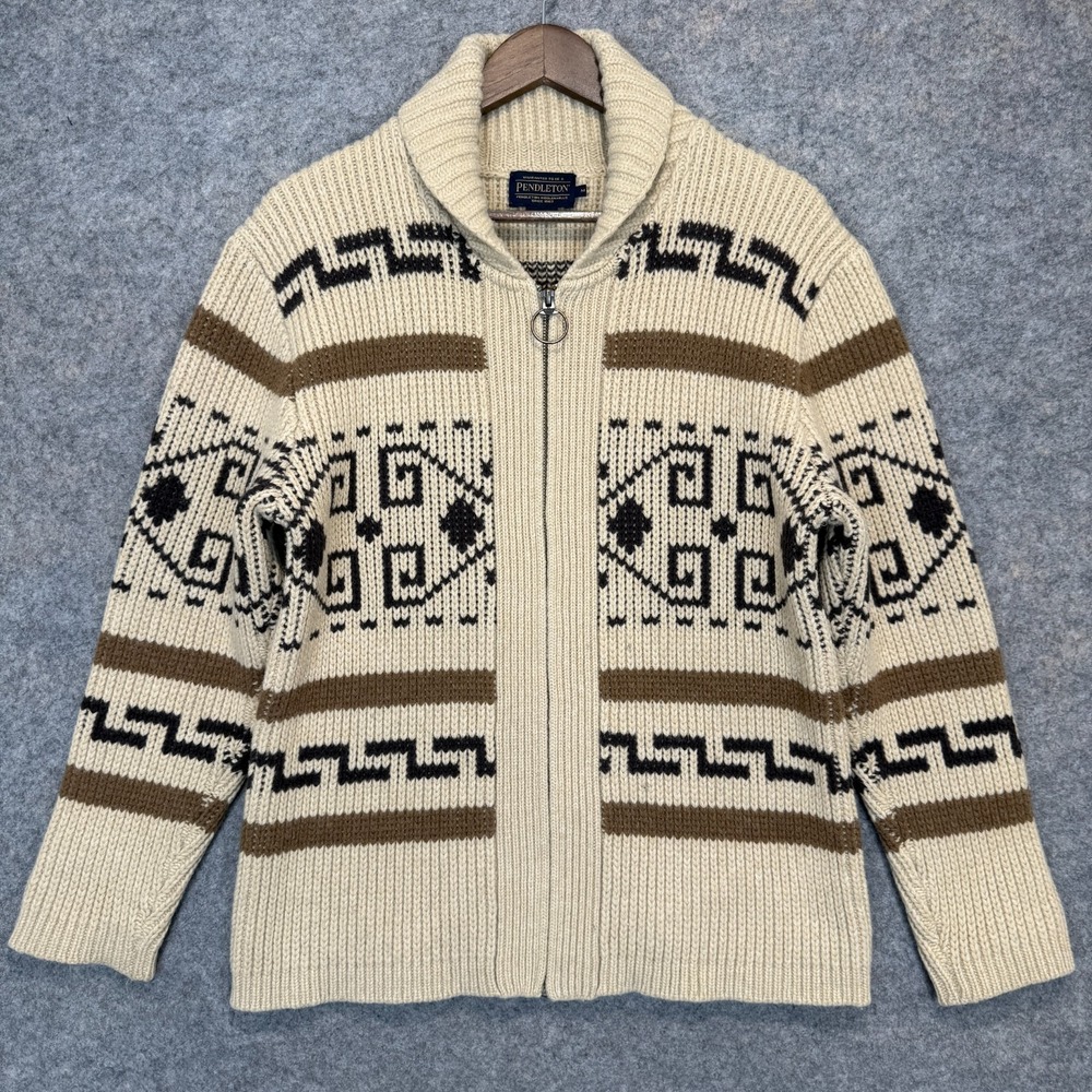 Pendleton Original Westerley Cardigan Sweater Mens Medium The Dude Lebowski Wool